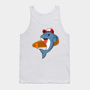 Dolphin as Surfer with Surfboard Tank Top